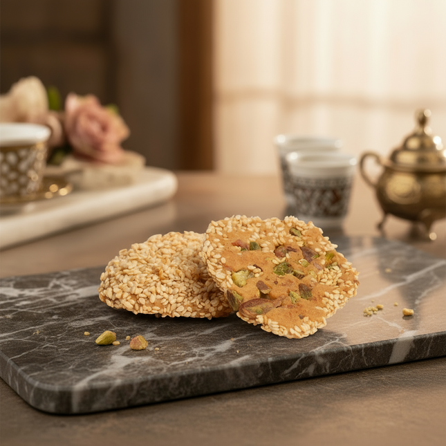 Sesamkekse mit Pistazien (Barazek)